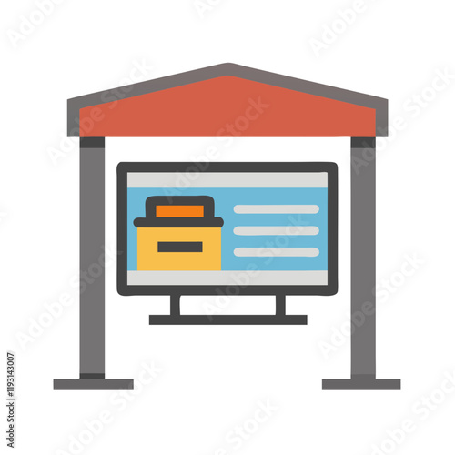 Garage Sign Icon with storage information on display
