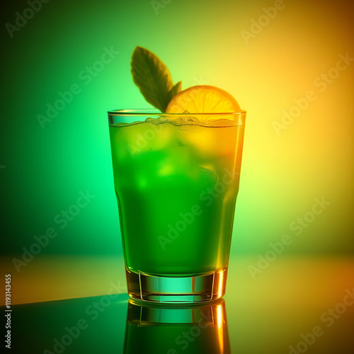mojito cocktail on black background