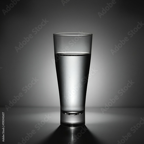 glass of water on black