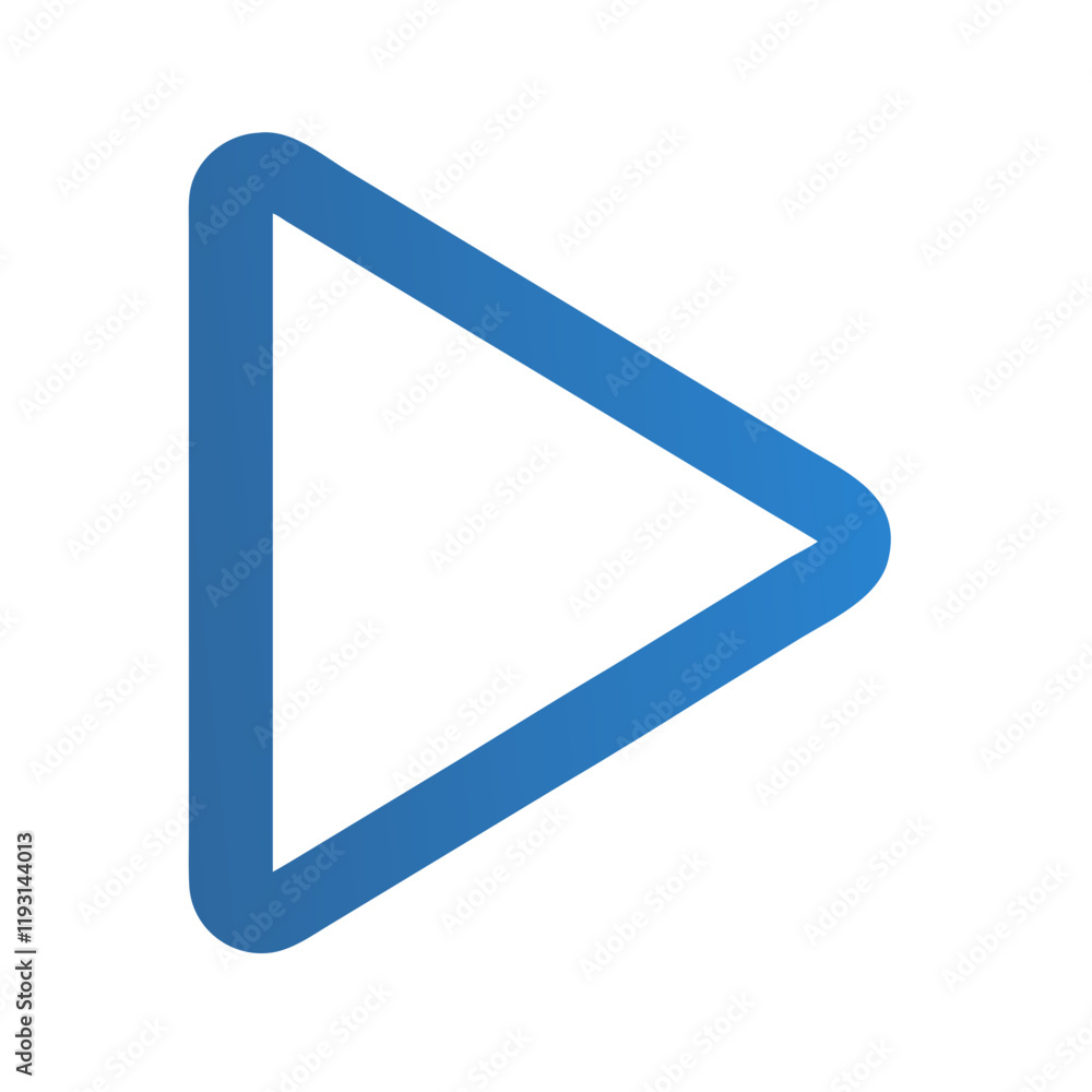 Play Button Icon in blue on white background Play Button Icon in blue on white background