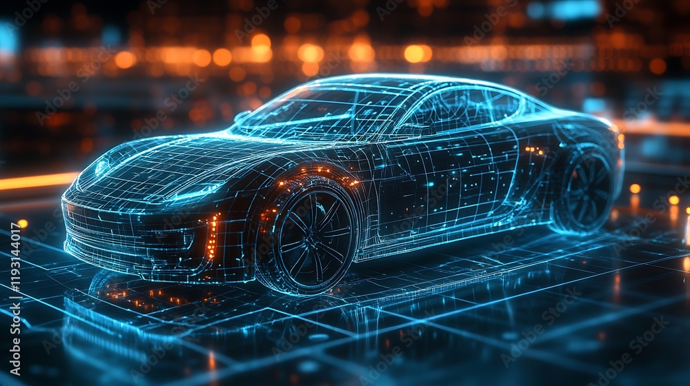 Futuristic car design virtual studio 3d rendering digital environment close-up Futuristic car design virtual studio 3d rendering digital environment close-up