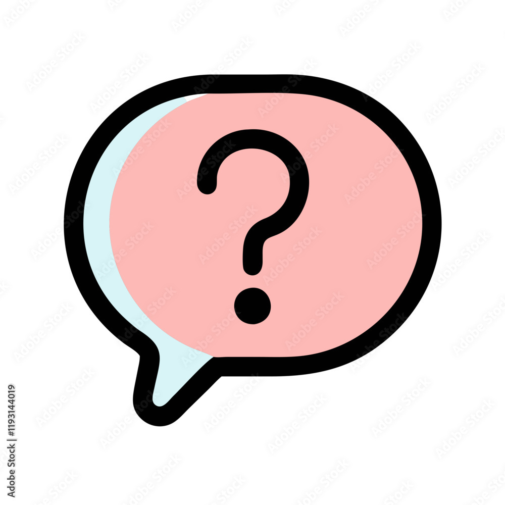Question Bubble Icon with a pink background Question Bubble Icon with a pink background