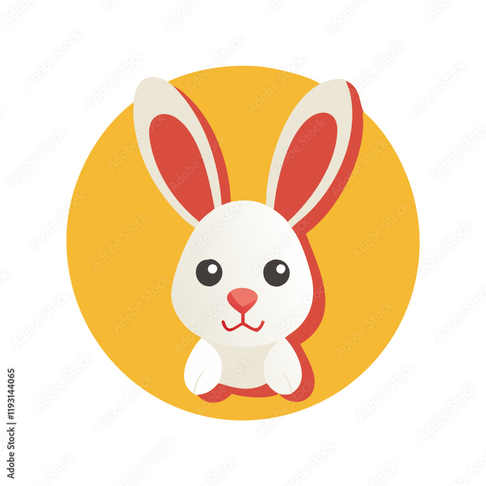 Obraz premium Rabbit Icon against yellow background
