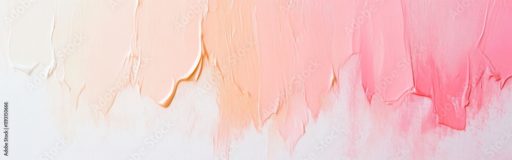 Fototapeta premium Minimalist abstract artwork featuring soft pink and peach color gradients on a white canvas