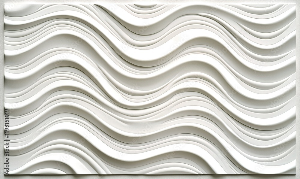 Obraz premium 3D white wavy textured background for modern design, wall decor, or presentation backdrop