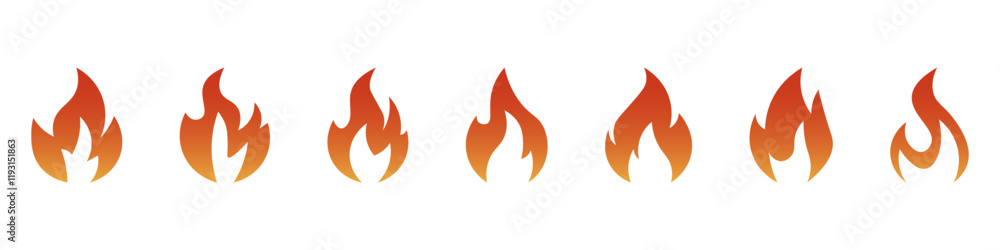 Fire icons .Fire icon collection.Flat style.Vector illustration. Fire icons .Fire icon collection.Flat style.Vector illustration.