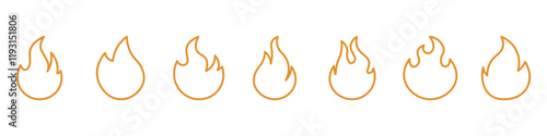Fire  icons .Fire icon collection.Flat  style.Vector illustration.