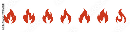 Fire  icons .Fire icon collection.Flat  style.Vector illustration.