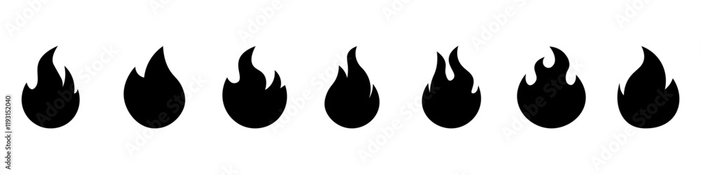 Fire icons .Fire icon collection.Flat style.Vector illustration. Fire icons .Fire icon collection.Flat style.Vector illustration.