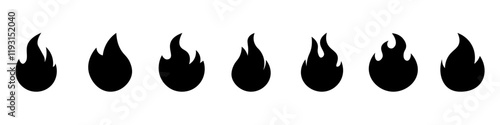 Fire  icons .Fire icon collection.Flat  style.Vector illustration.