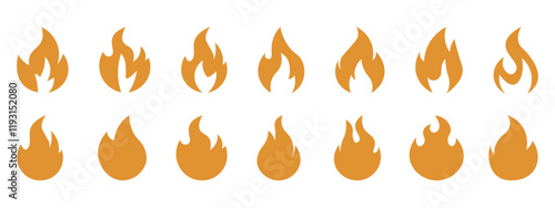 Fire  icons .Fire icon collection.Flat  style.Vector illustration.