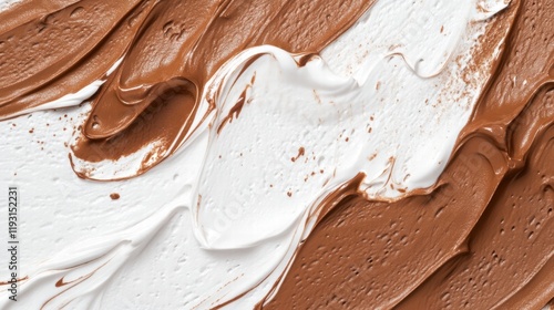 Rich Chocolate and Soft Cream on White Backdrop