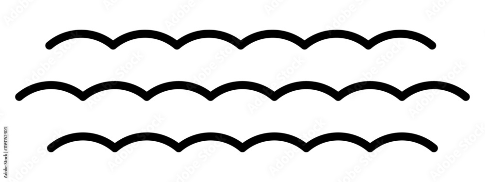 Line waves icons .Waves icon collection.Line style.Vector illustration. Line waves icons .Waves icon collection.Line style.Vector illustration.