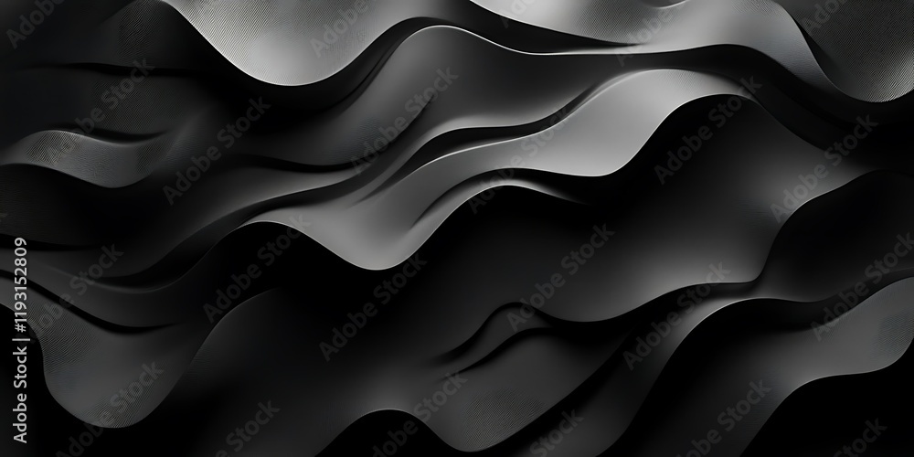 Obraz premium Abstract dark waves, flowing texture, background design