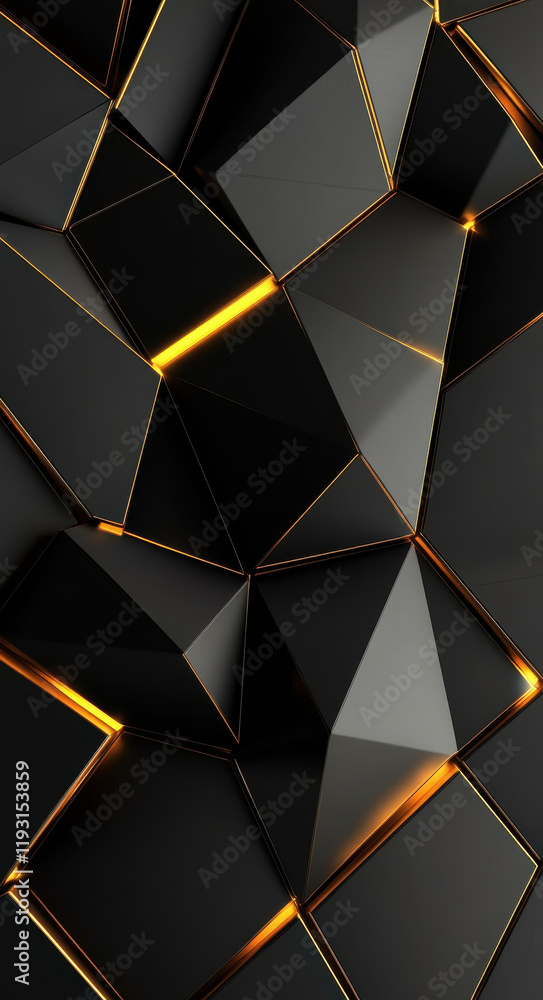 Sleek black background with golden lines and geometric shapes Sleek black background with golden lines and geometric shapes