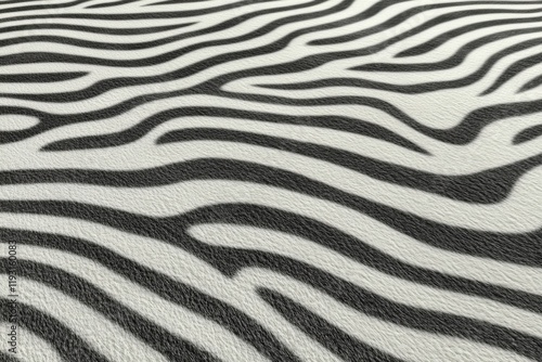 Close-up of an abstract zebra pattern with smooth curves creating a stylish visual effect on textured background. photo