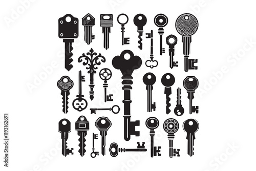 key vector icon set
