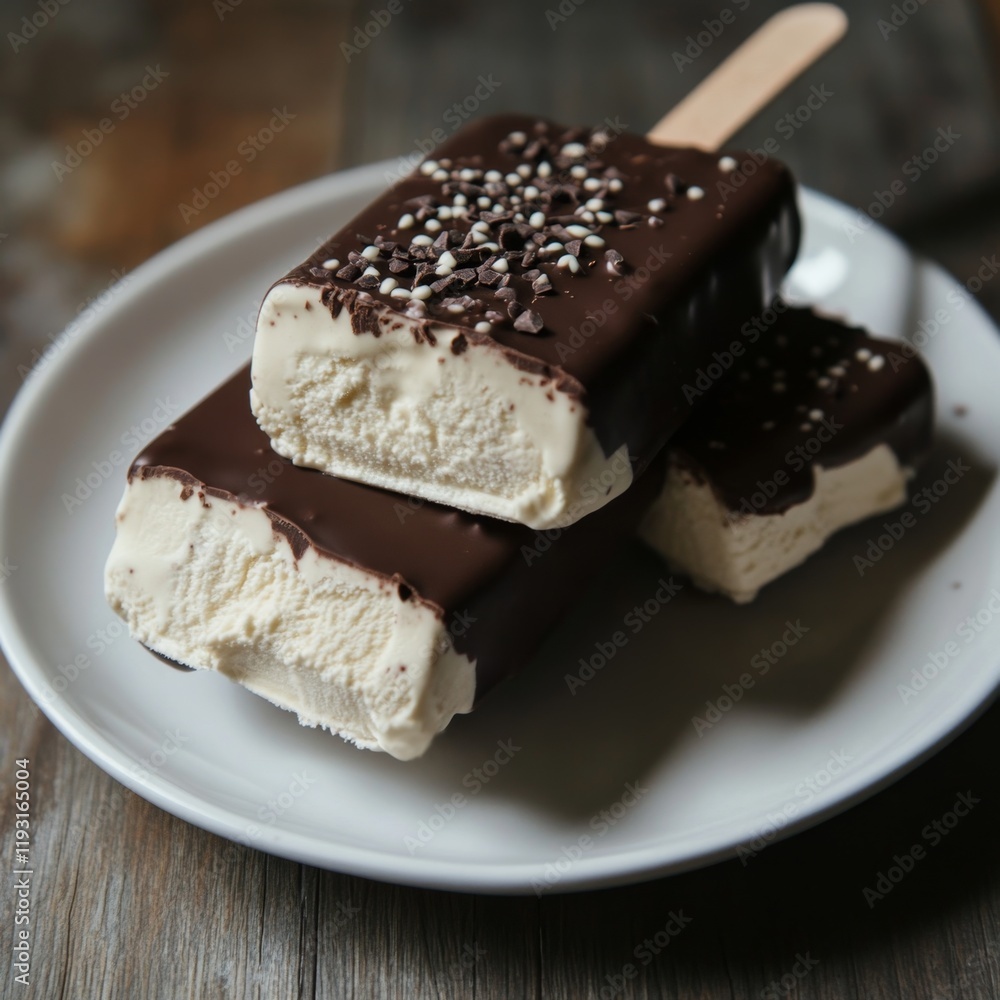 Delicious Chocolate Covered Vanilla Ice Cream Bars