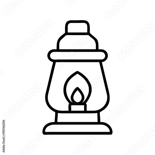 camp lantern icon, camp lantern line art - simple line art of camp lantern, perfect for camp lantern logos and icons and themed design