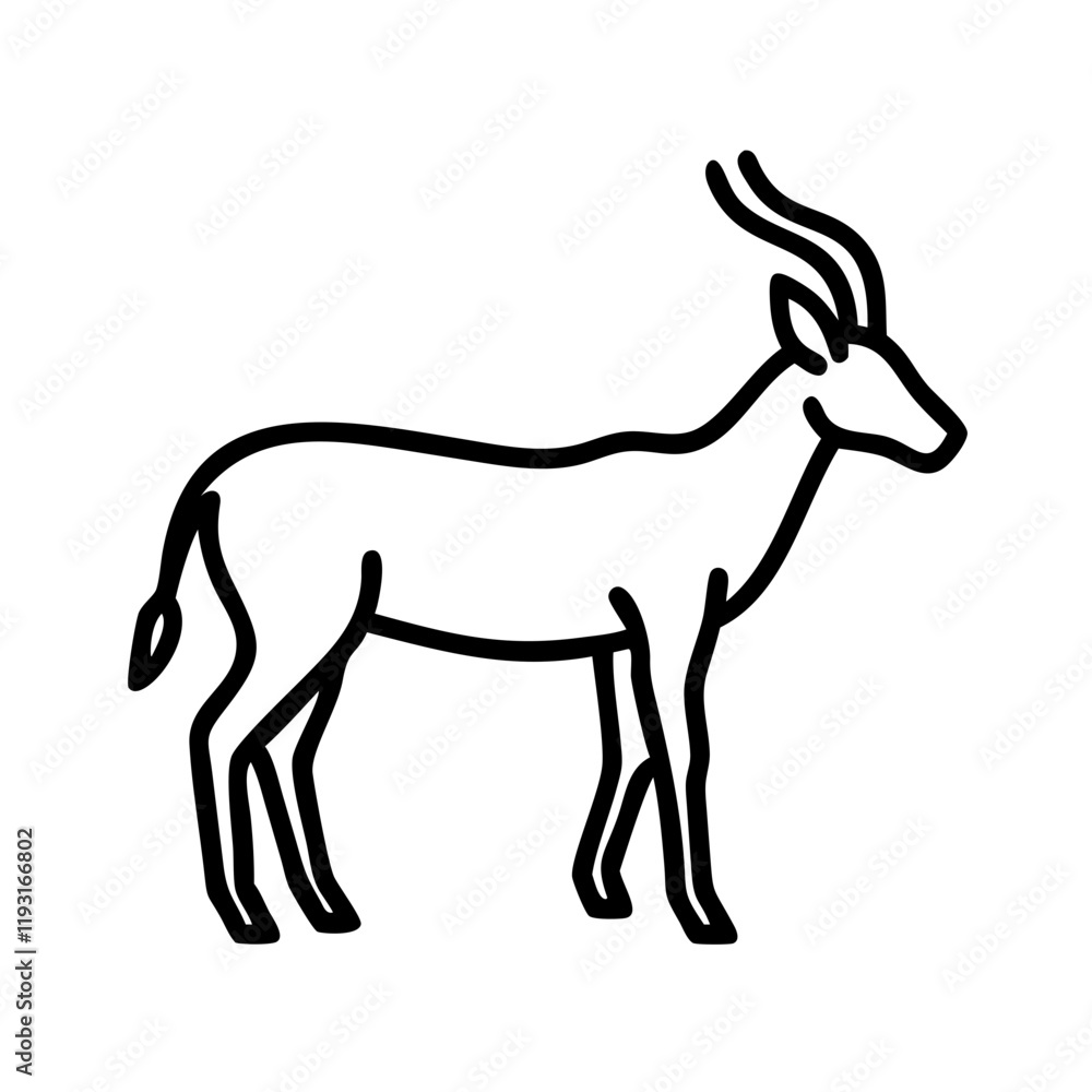 gazelle icon, gazelle line art - simple line art of gazelle, perfect for gazelle logos and icons and themed design gazelle icon, gazelle line art - simple line art of gazelle, perfect for gazelle logos and icons and themed design
