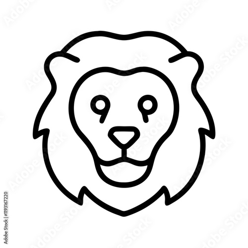 lion icon, lion line art - simple line art of lion, perfect for lion logos and icons and themed design photo