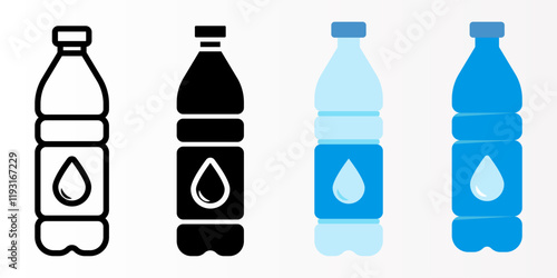 Bottle icon set. Water bottle sign. for mobile concept and web design. vector illustration on white background