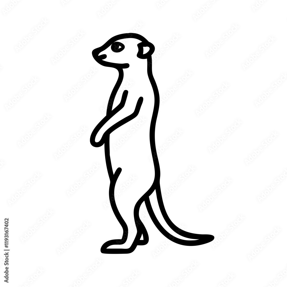 meerkat standing icon, meerkat standing line art - simple line art of meerkat standing, perfect for meerkat standing logos and icons and themed design meerkat standing icon, meerkat standing line art - simple line art of meerkat standing, perfect for meerkat standing logos and icons and themed design