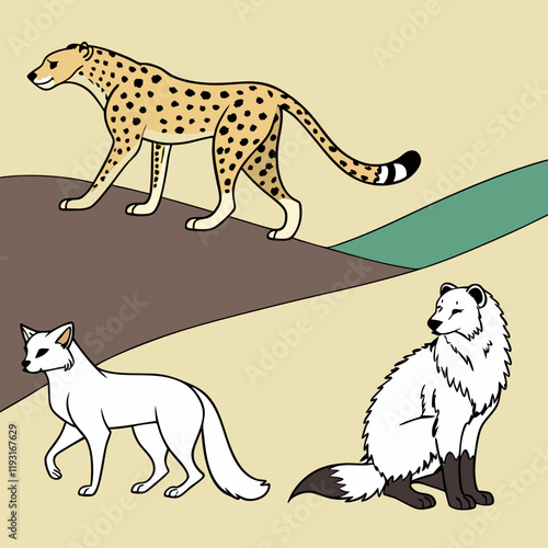 set of animals vector