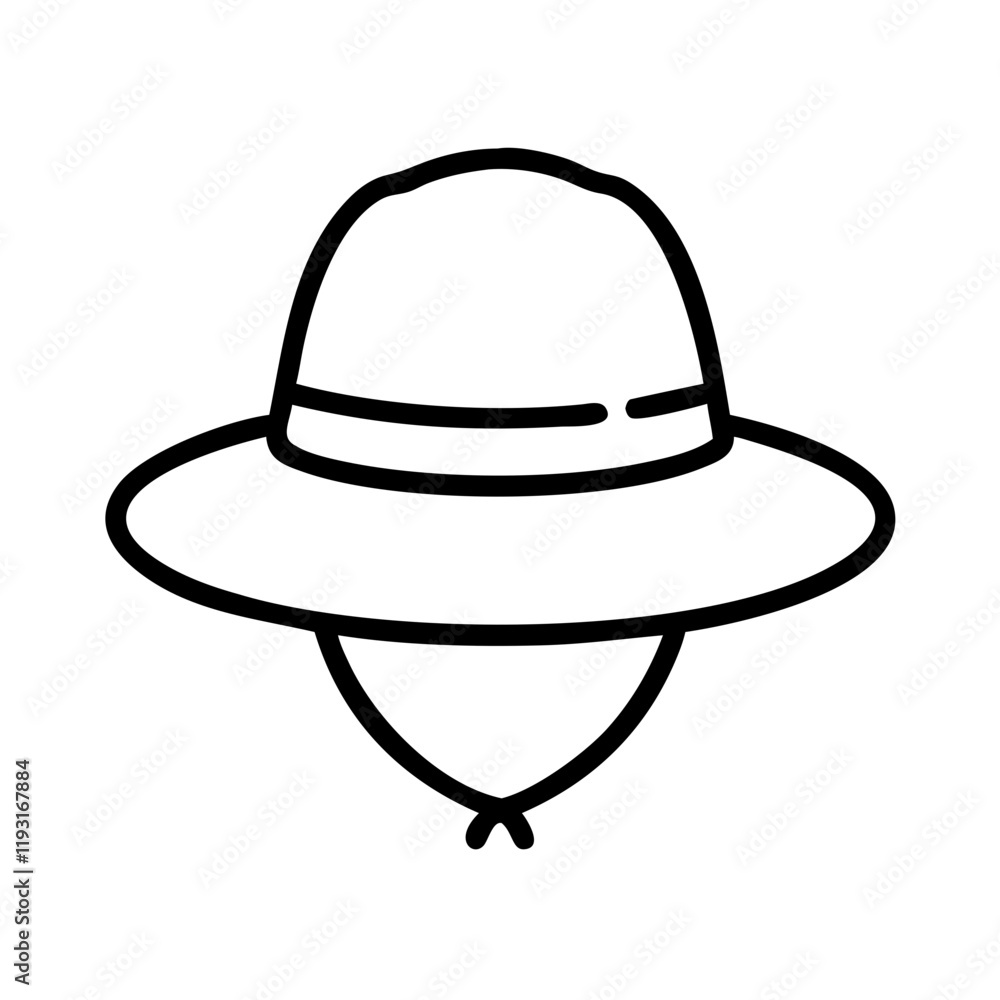 safari hat icon, safari hat line art - simple line art of safari hat, perfect for safari hat logos and icons and themed design safari hat icon, safari hat line art - simple line art of safari hat, perfect for safari hat logos and icons and themed design