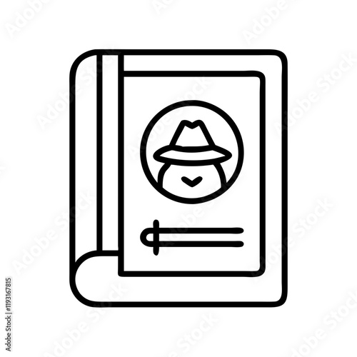 safari guidebook icon, safari guidebook line art - simple line art of safari guidebook, perfect for safari guidebook logos and icons and themed design photo