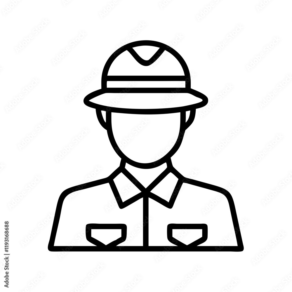 safari ranger icon, safari ranger line art - simple line art of safari ranger, perfect for safari ranger logos and icons and themed design safari ranger icon, safari ranger line art - simple line art of safari ranger, perfect for safari ranger logos and icons and themed design