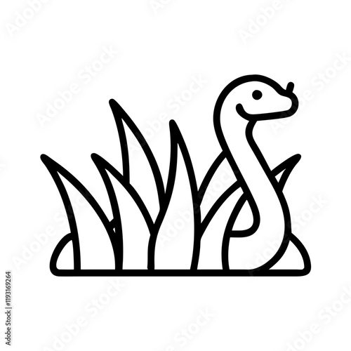 snake in grass icon, snake in grass line art - simple line art of snake in grass, perfect for snake in grass logos and icons and themed design photo