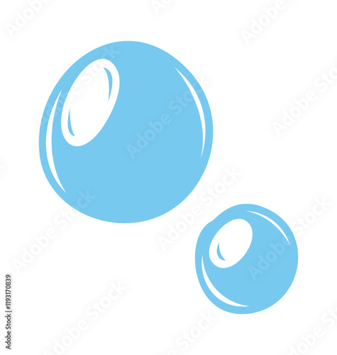 Water oxygen bubbles round droplets