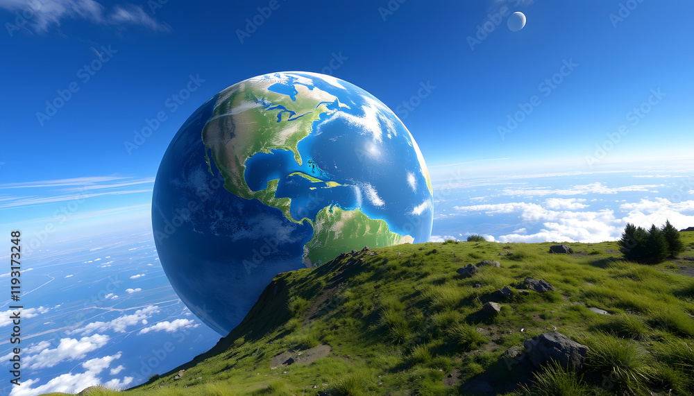 Planet Earth America, with white tones Planet Earth America, with white tones