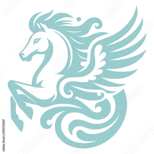 illustration of a horse, logo of pegasus photo