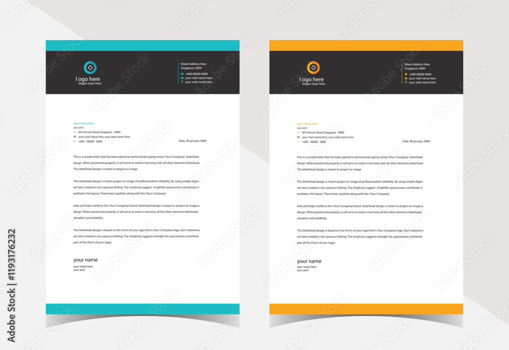Obraz premium Corporate Letterhead Template