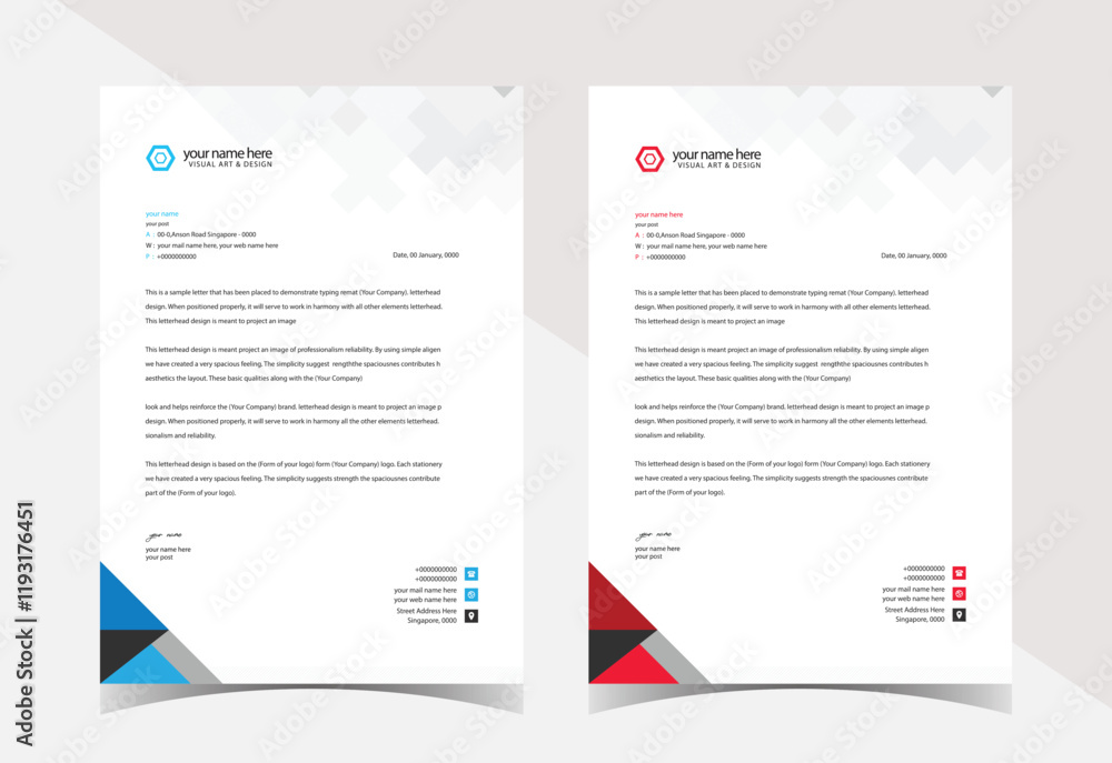 Obraz premium Creative letterhead template vector design
