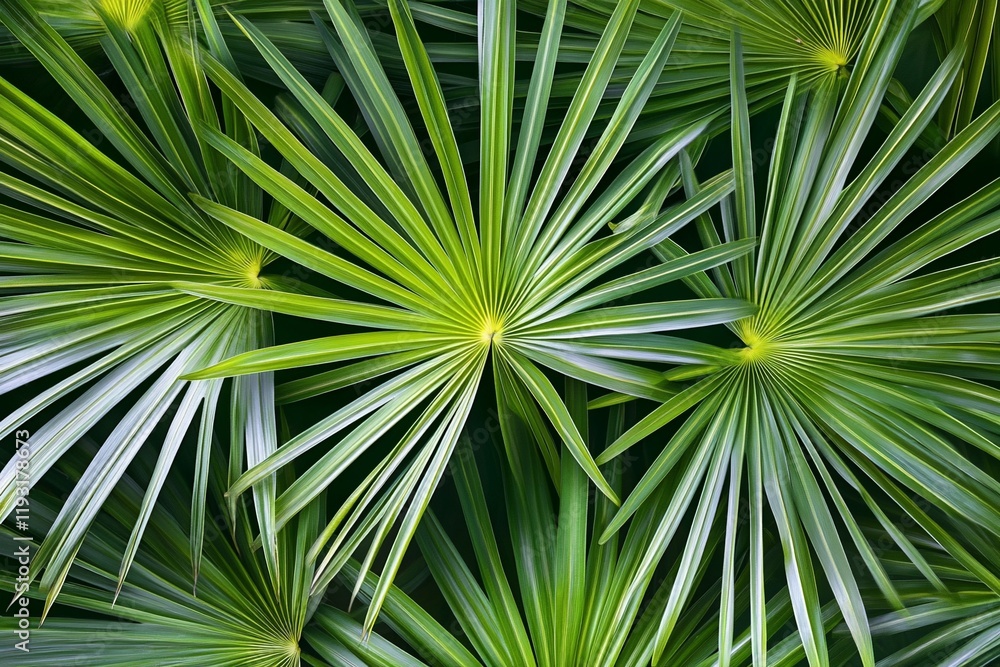 Lush green palm leaves background texture. Lush green palm leaves background texture.