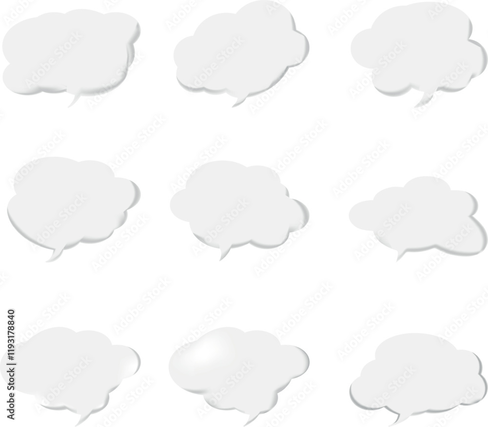 Set of Empty Speech Bubbles for Dialogue Set of Empty Speech Bubbles for Dialogue