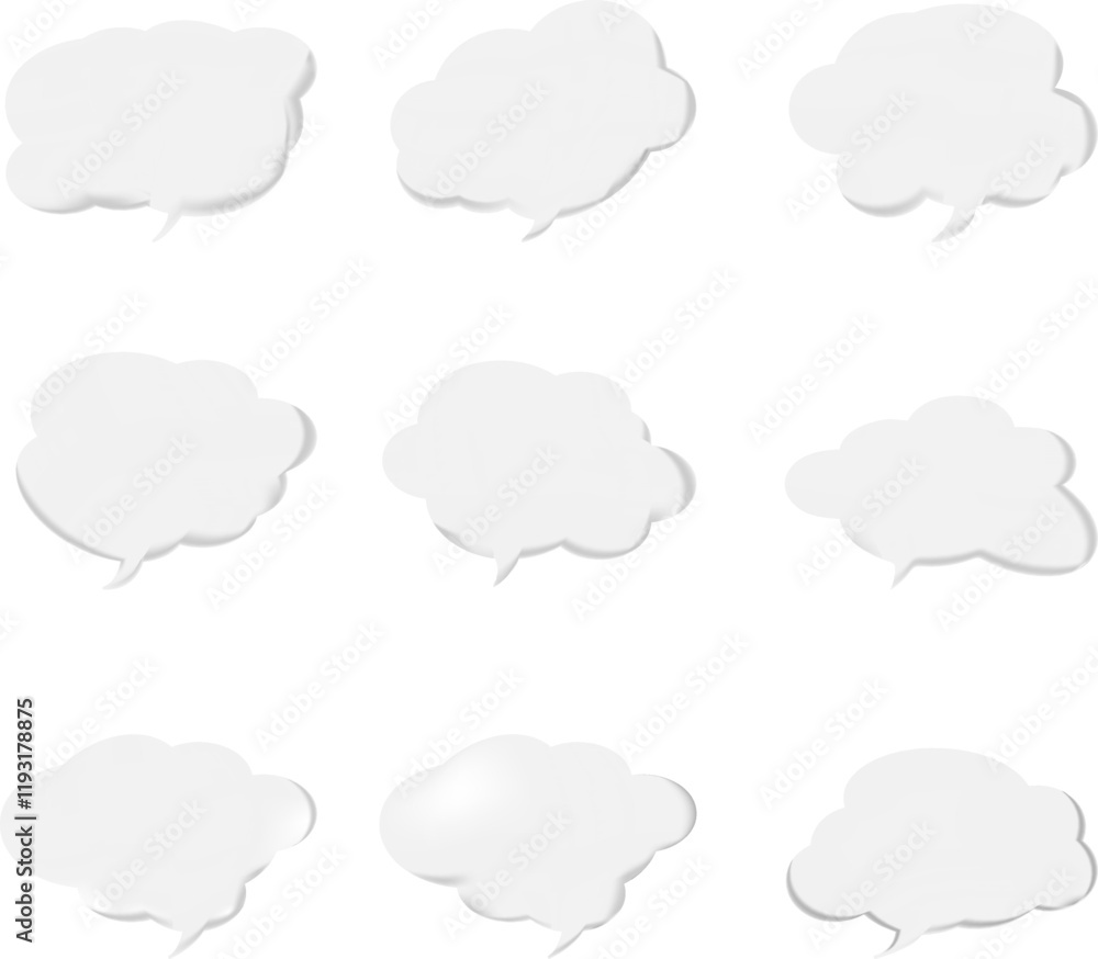 Set of Empty Speech Bubbles for Dialogue Set of Empty Speech Bubbles for Dialogue