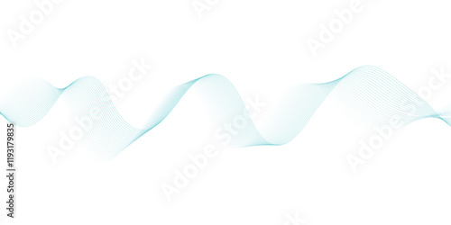 Abstract wave element for design. Vector illustration. Wave with lines created using blend tool.
 Digital frequency track equalizer. Stylized line art background. 