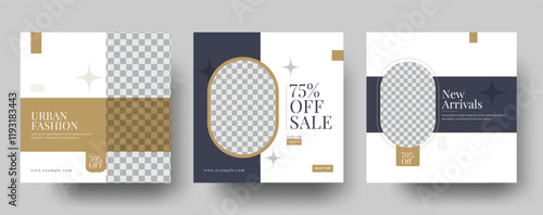 Stylish Urban Fashion Social Media Post Templates for Sales Promotions