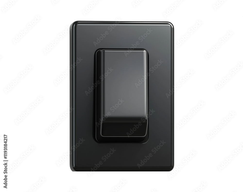 sleek black matte rocker light switch is shown in flat view, highlighting its modern design and smooth surface. minimalist style is ideal for contemporary interiors sleek black matte rocker light switch is shown in flat view, highlighting its modern design and smooth surface. minimalist style is ideal for contemporary interiors