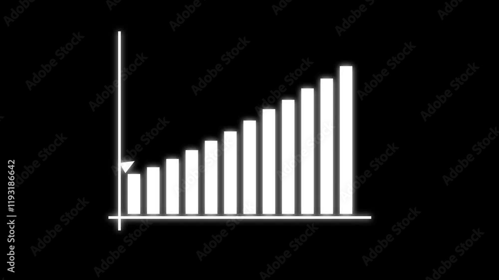 Abstract increase business graph icon animation. Finance growth concept. Abstract increase business graph icon animation. Finance growth concept.