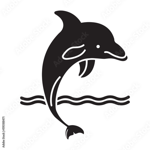 Dolphin silhouette icons Vector Illustrations