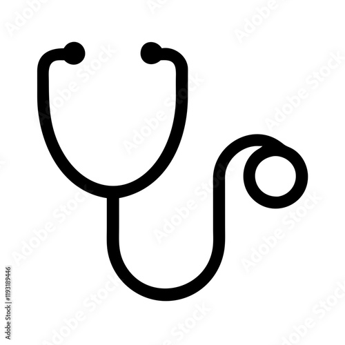 Minimalist stethoscope in outline style symbolizing care