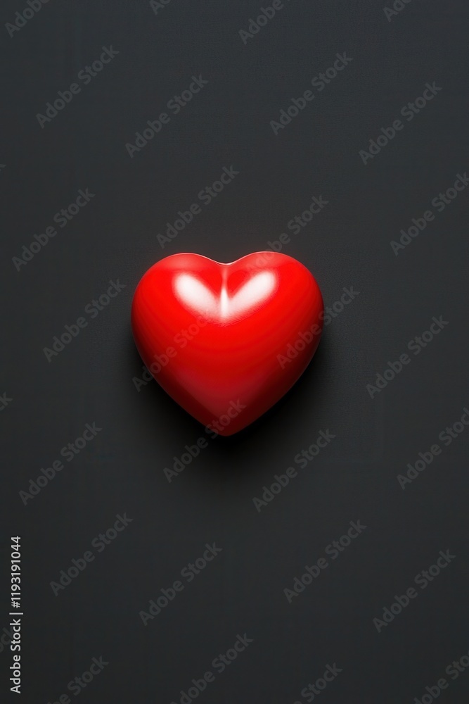 A shiny red heart against a dark background, symbolizing love and affection. A shiny red heart against a dark background, symbolizing love and affection.