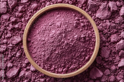 Sumac powder adds tangy, vibrant red color to dishes, enhancing both flavor and visual appeal in various cuisines. photo