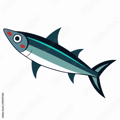 anchovy fish vector icon on white background