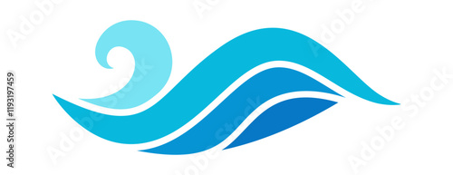Blue tidal water wave element